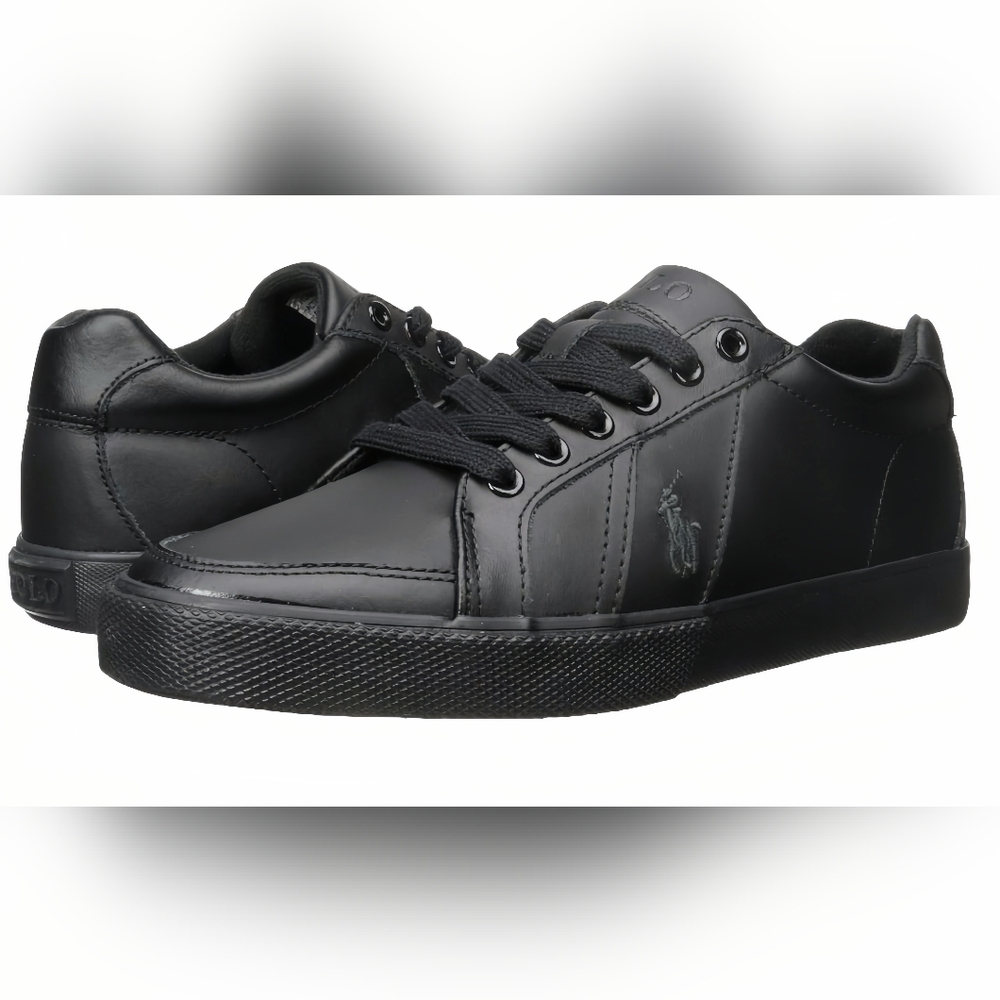 RALPH LAUREN  Hugh-SK-VLC Black Action Leather size 7.5D (eur 40.5) NWT